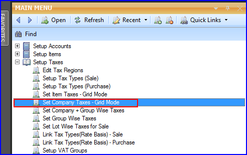Set Company Taxes - Grid Mode-1